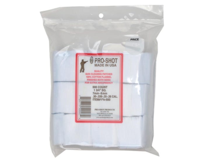 Pro-Shot Square Cleaning Patch .38 Caliber 500 Count - 1 3/4-500