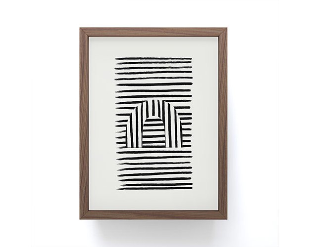 Bohomadic studio Minimal Series Black Striped Arch Framed Mini Print Society6