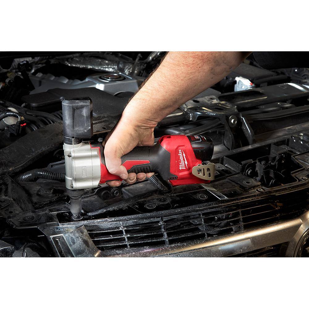 MW M12 12-Volt Lithium-Ion Cordless Rivet Tool Kit with Free 2.0 Ah Battery 2550-22-48-11-2420