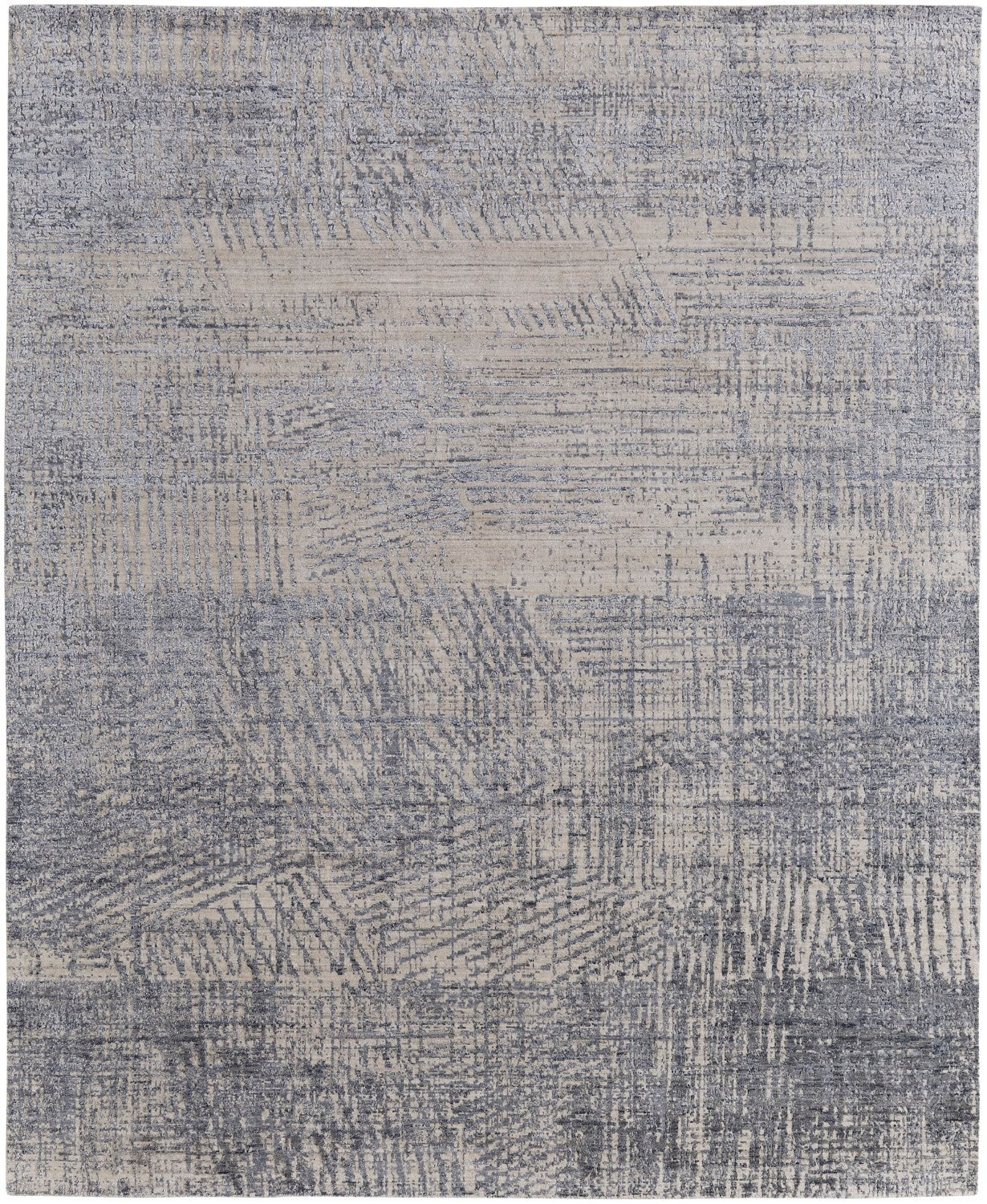 Kinton Abstract Hand Woven Blue / Beige Rug