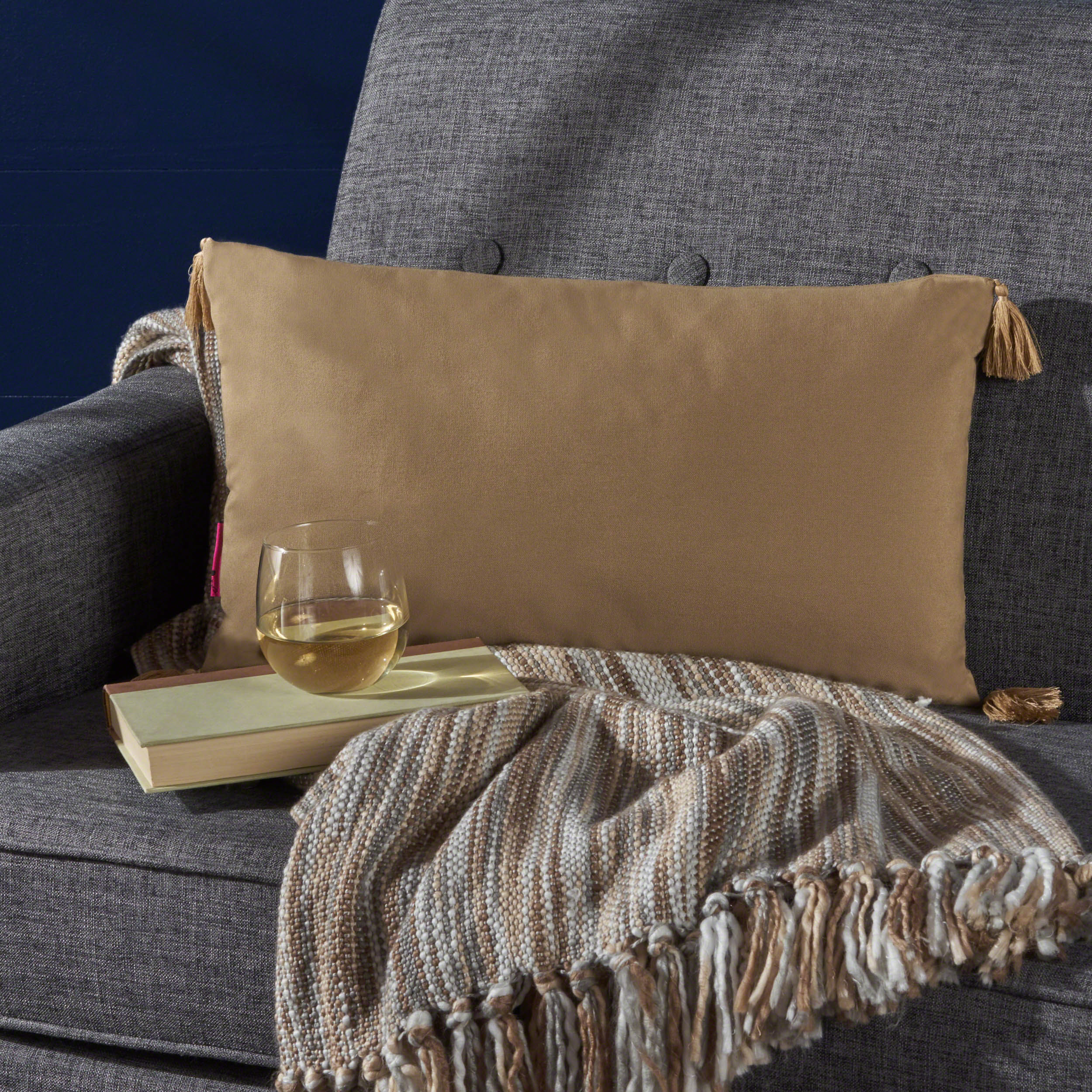 Noble Fabric Tassel Rectangular Throw Pillow