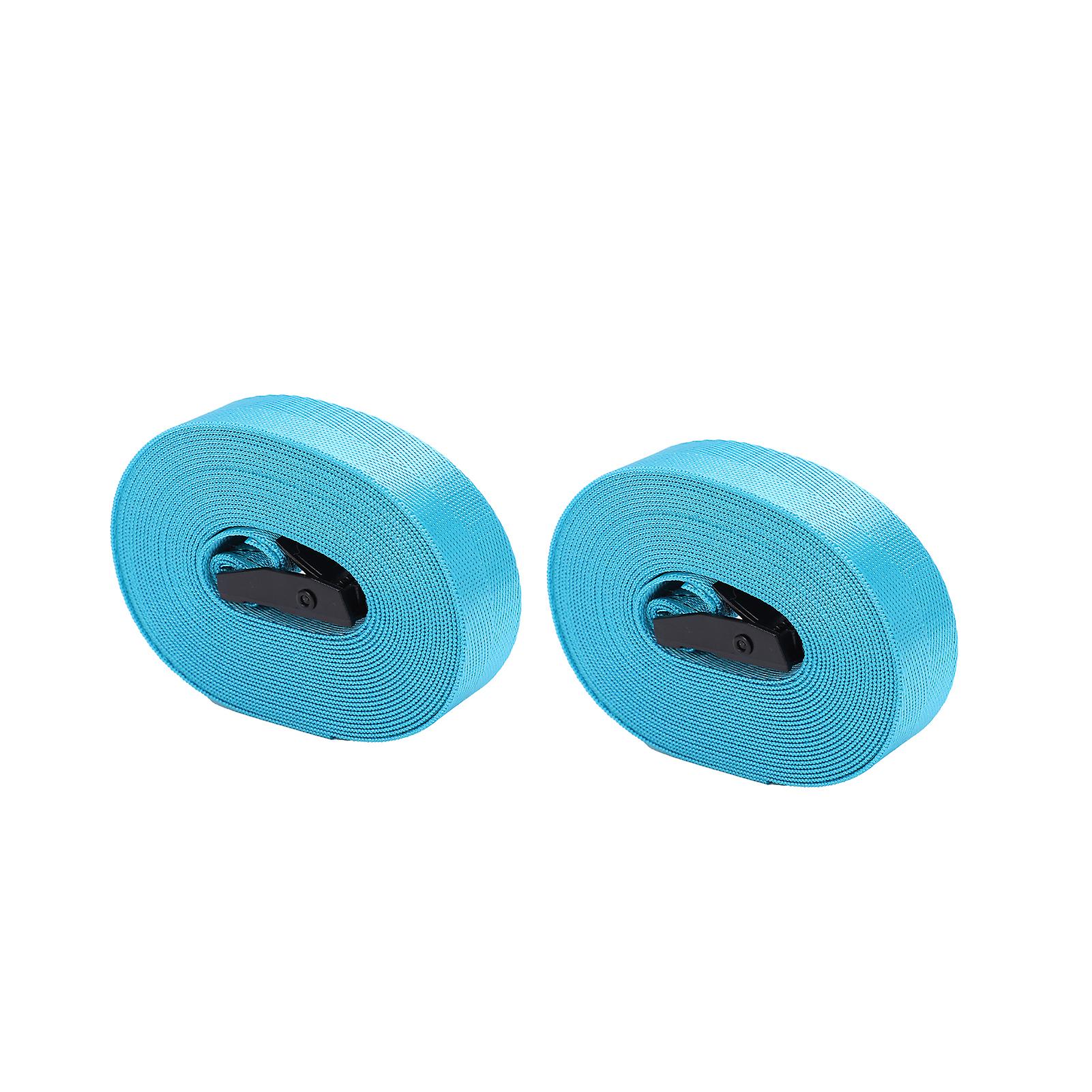 2pcs Tie Down Strap Black Zinc Alloy Press Buckle Sky Blue Bandage 25mm Tightening Rope1 Meter