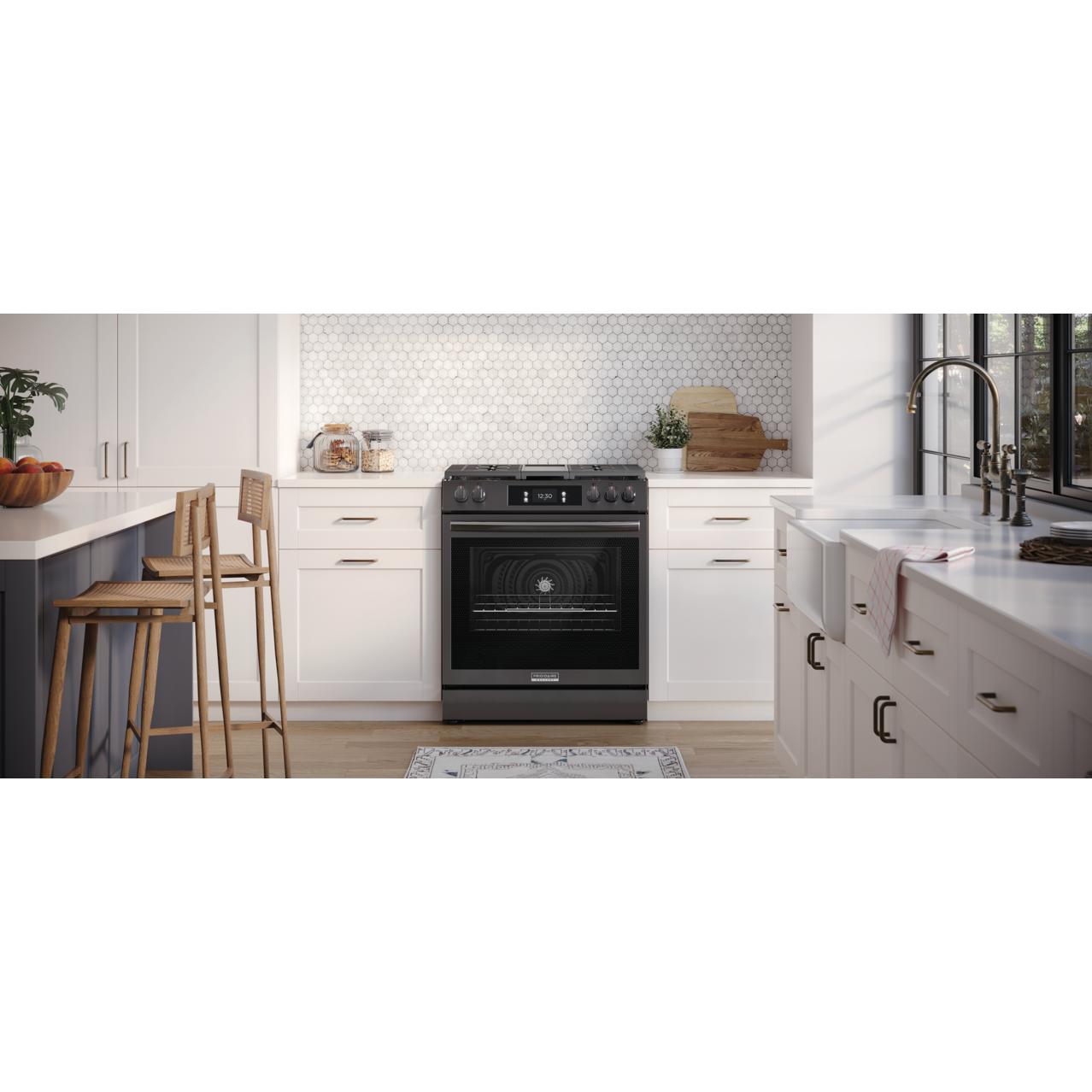 Frigidaire Gallery 30-inch Gas Range with Convection Technology GCFG3060BD