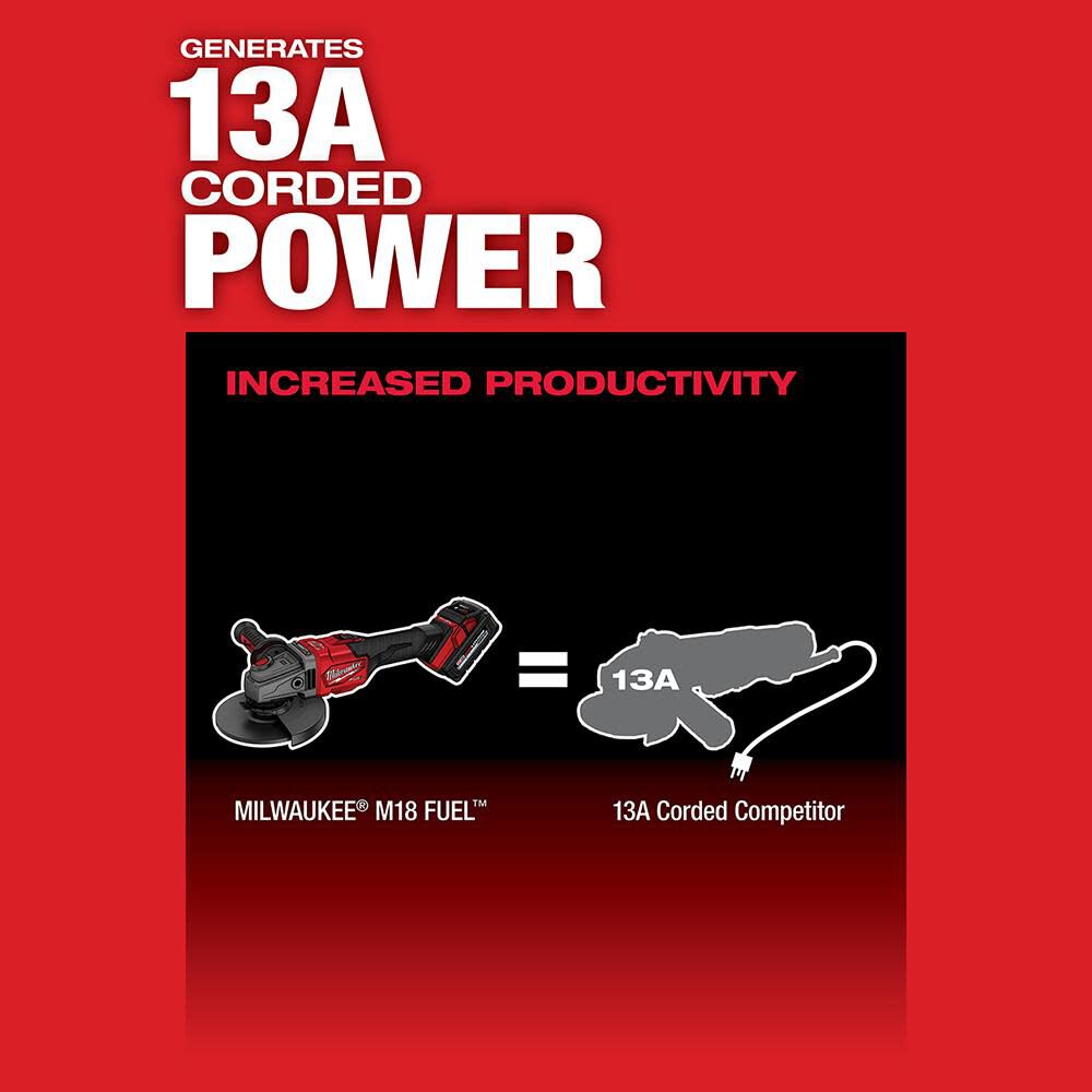 Milwaukee M18 FUEL 4-1/2 in.-6 in. Lock-On Braking Grinder with Slide Switch Kit 2981-21 from Milwaukee