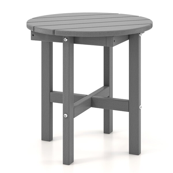 Costway Patio 18'' Adirondack Round Side Table All Weather HDPE End