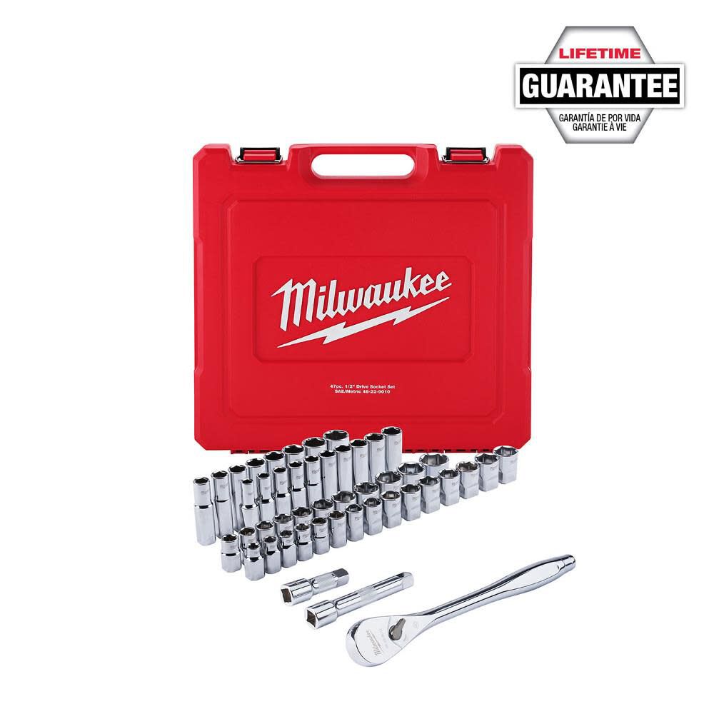 Milwaukee 47 pc. 1/2 in. Socket Wrench Set (SAE and Metric) 48-22-9010 from Milwaukee