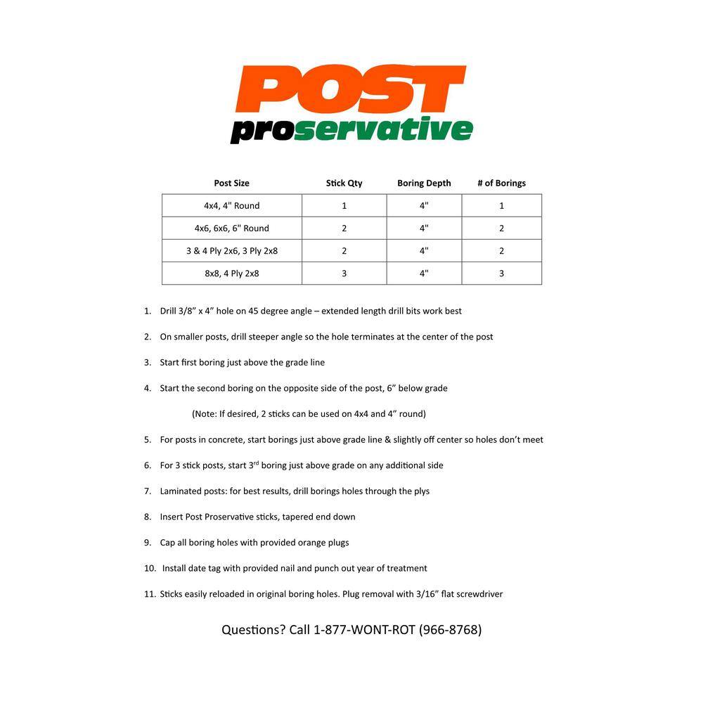 Post Protector Post Preservative for In-Service Posts 24 piece with Date Tag and Plugs PPS24Kit