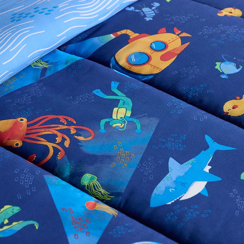 The Big One Kids? Sonny Deep Sea Reversible Comforter Set with Shams