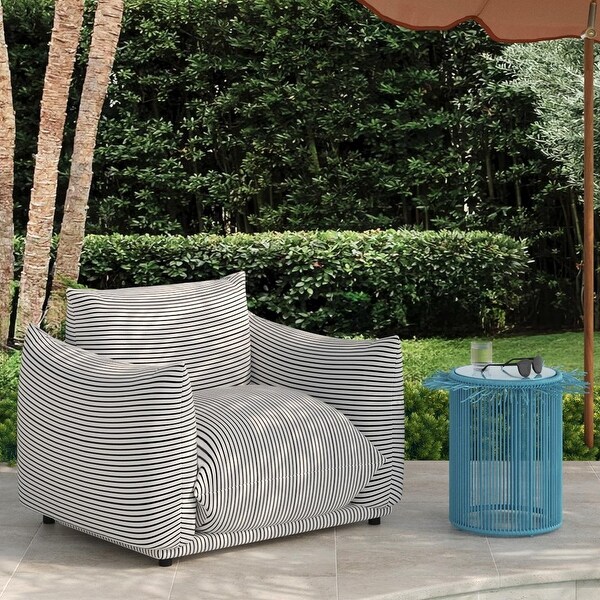 Saint Tropez Striped Stuffed Outdoor Armchair