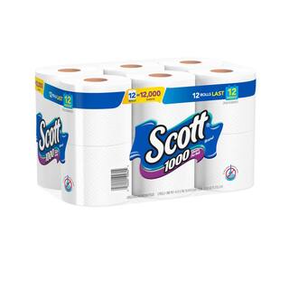 Scott White Toilet Tissue (1000-Sheet 12 Rolls Per Pack) (8-Pack) 10060