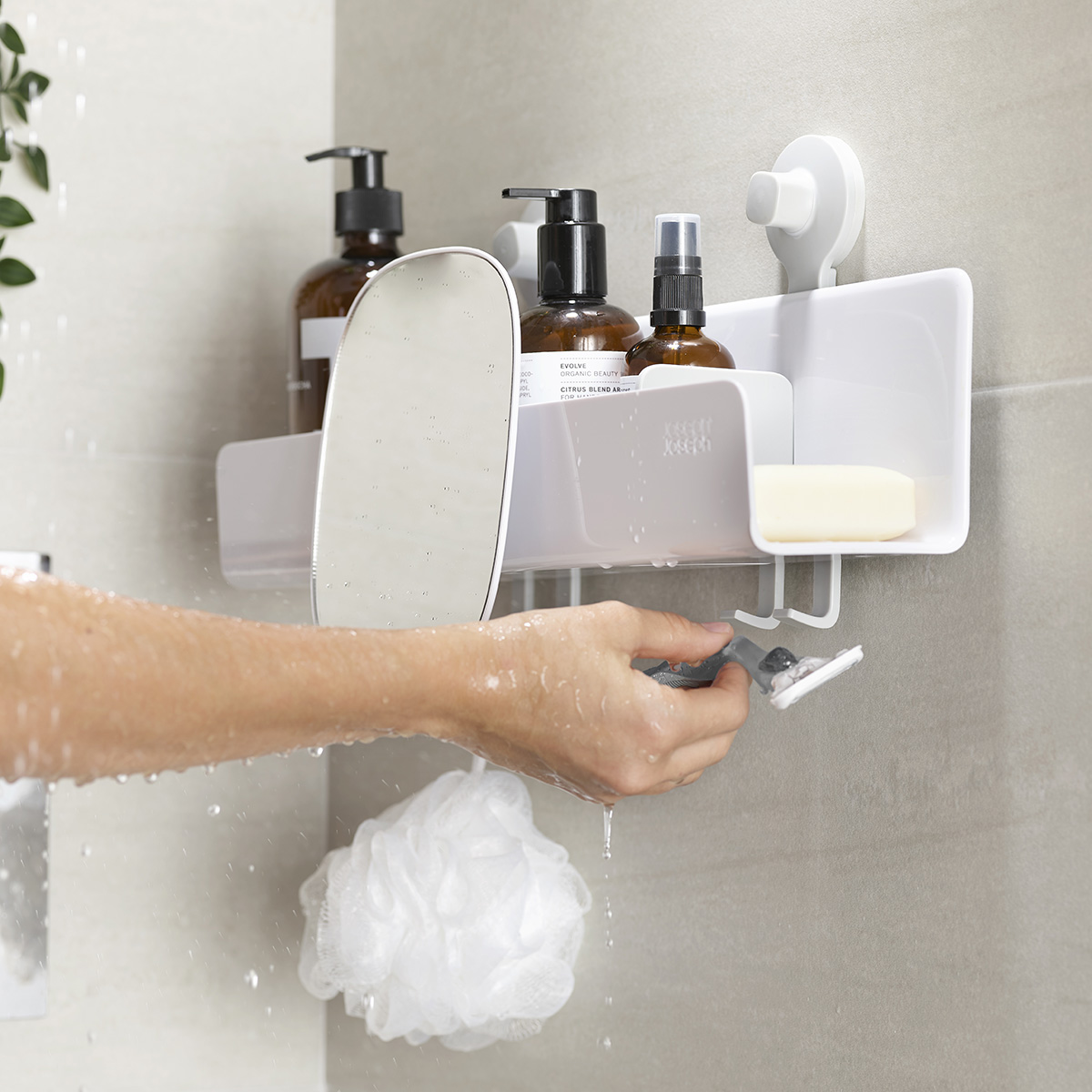 Joseph Joseph Large Shower Shelf with Removable Mirror