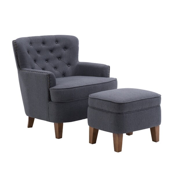 Porthos Home Idir Accent Chair， Fabric Upholstery， Rubber Wood Legs