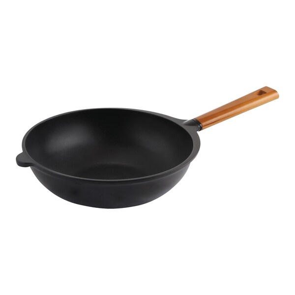 Wonderchef Die Cast Aluminium with Wooden Handle Stir Fry Wok， 28cm