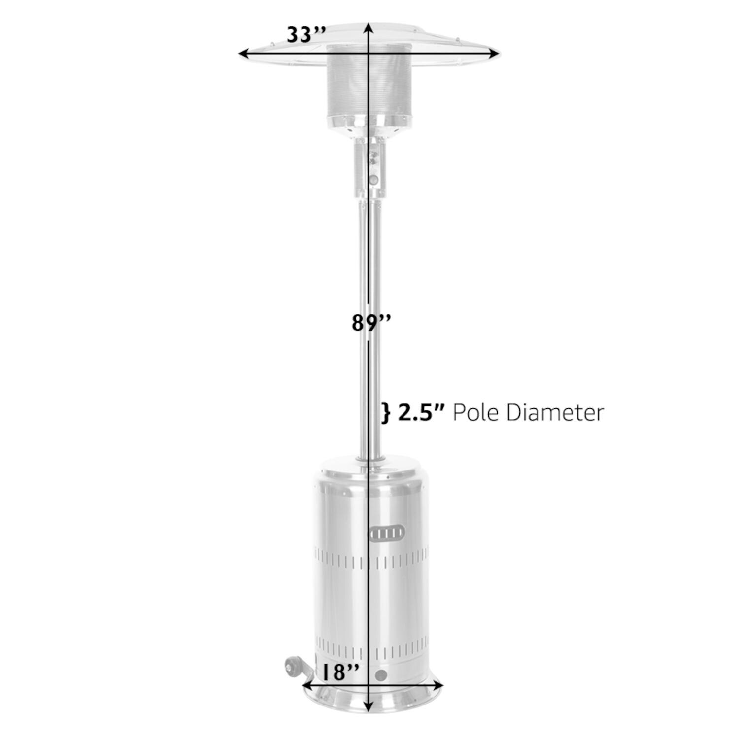 Fire Sense Performance Series 46，000 BTU Propane Gas Patio Heater