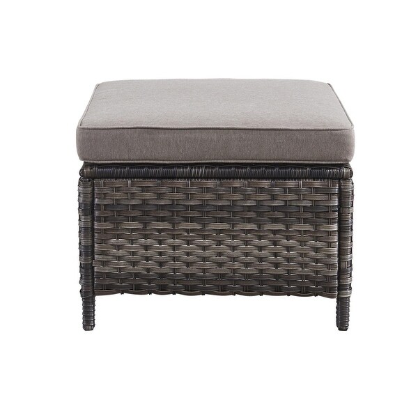 2 Piece Outdoor Ottoman Wicker Patio Ottomans