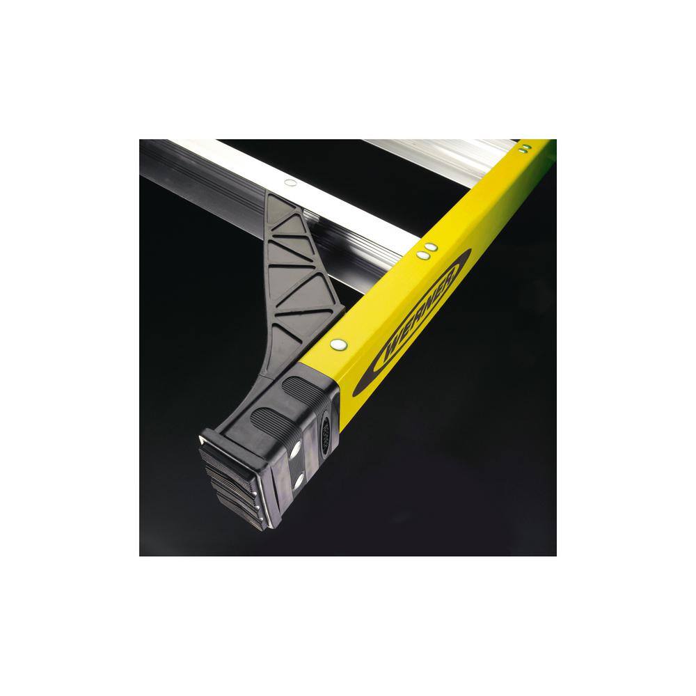 Werner 8 ft. Yellow Fiberglass Step Ladder (12 ft. Reach Height) with 375 lbs. Load Capacity Type IAA Duty Rating 7308