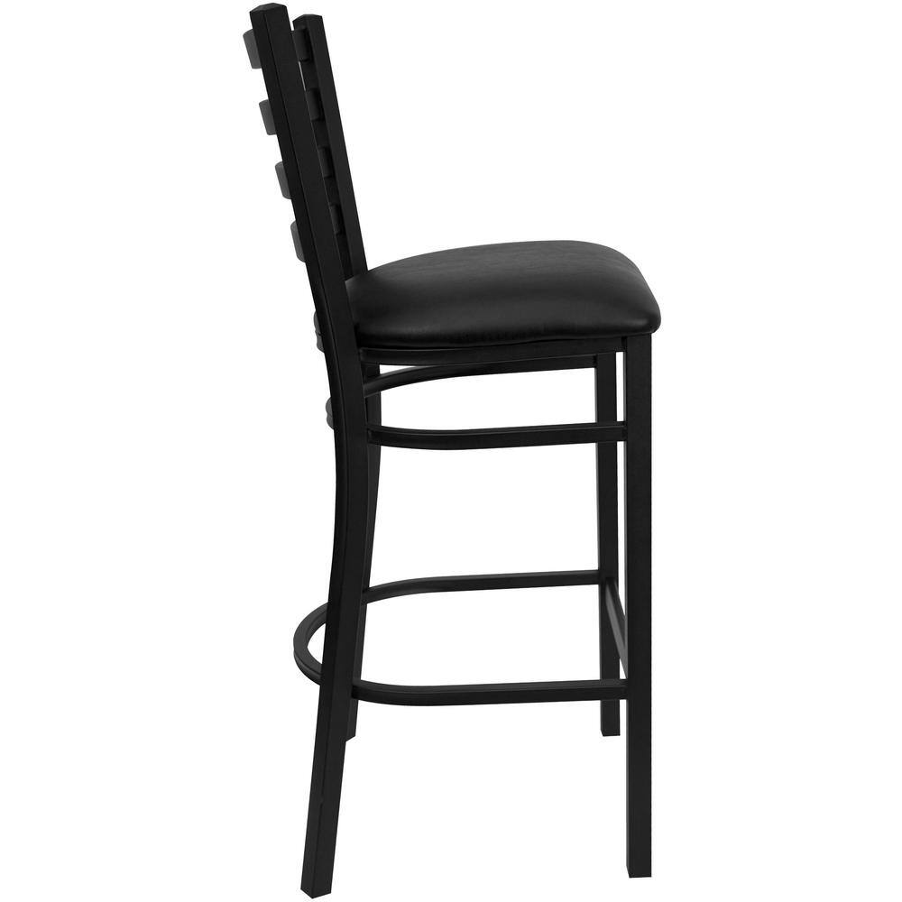 Flash Furniture 30 in. Black Cushioned Metal Bar Stool XUDG697BBARBKV