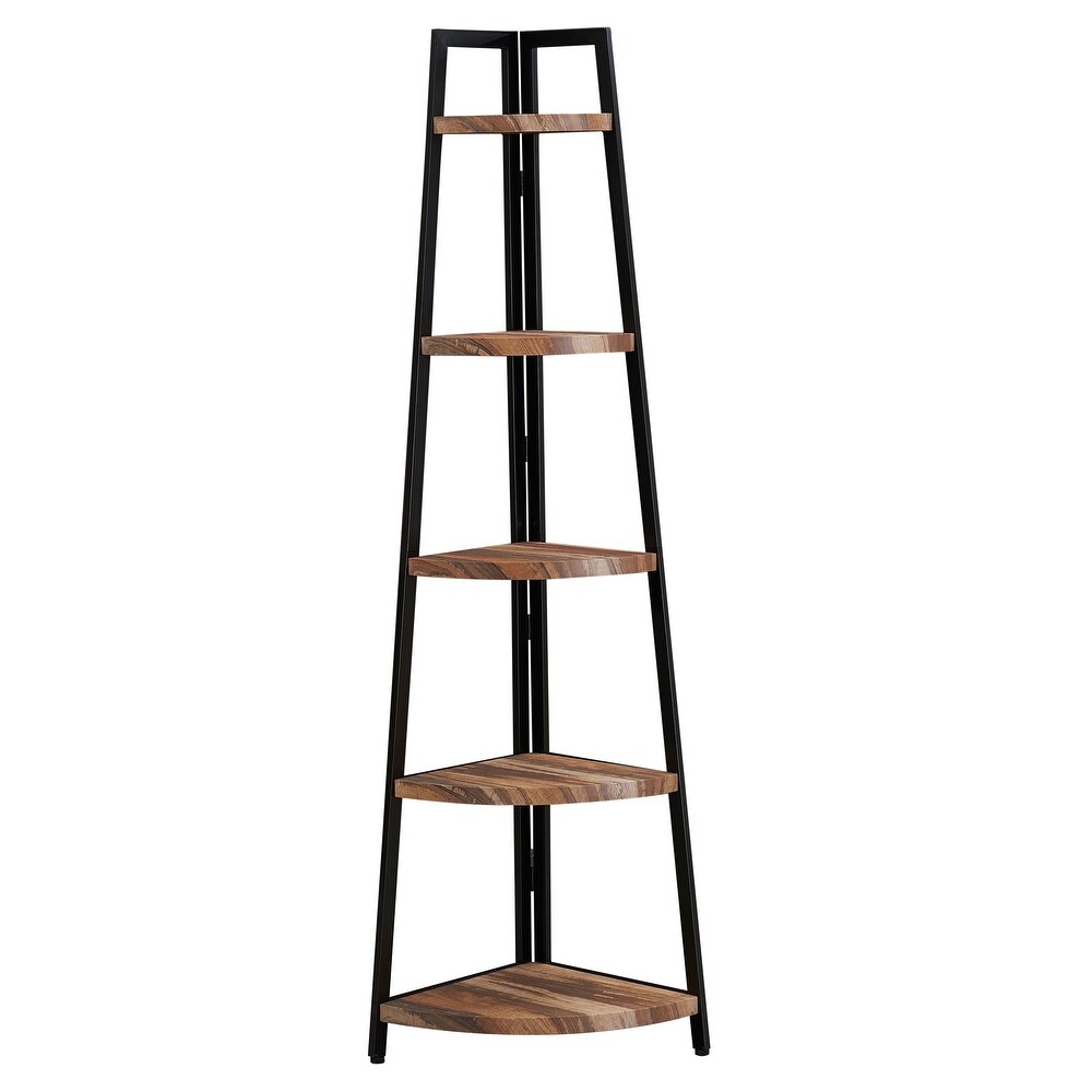 Danya B. Free Standing 5 Tier Pyramid Industrial Corner Shelf