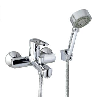 MODONA Oval 6 in. Single-Handle 3-Spray Tub and Shower Faucet with Hand Held Shower in Polished Chrome (Valve Included) F773-A