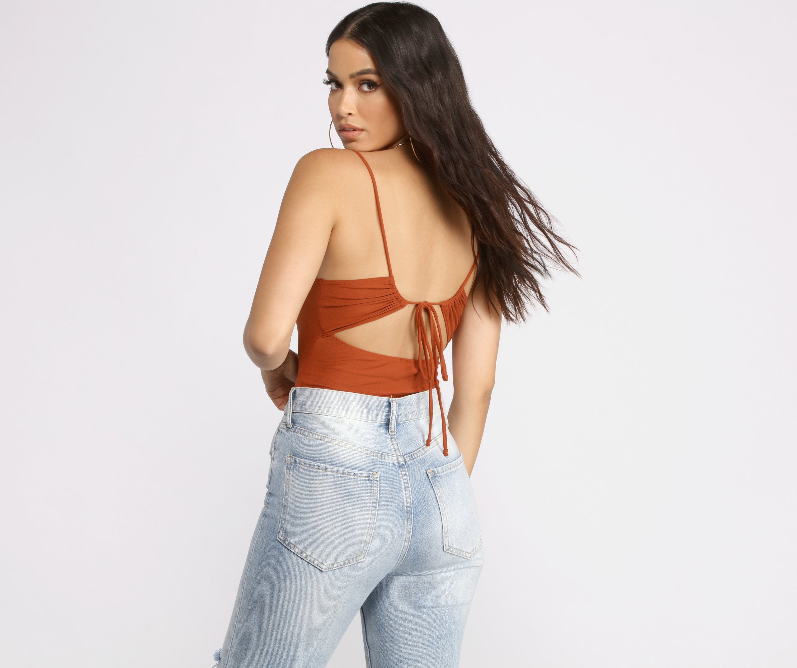 Open Back Scoop Neck Bodysuit