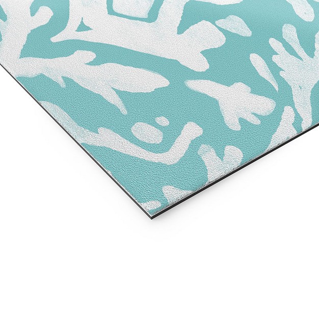 Emanuela Carratoni Teal Ikat Welcome Mat Deny Designs