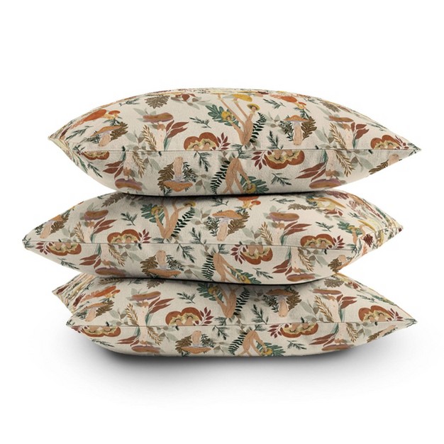 Marta Barragan Camarasa Colorful Wild Mushrooms Square Throw Pillow Deny Designs