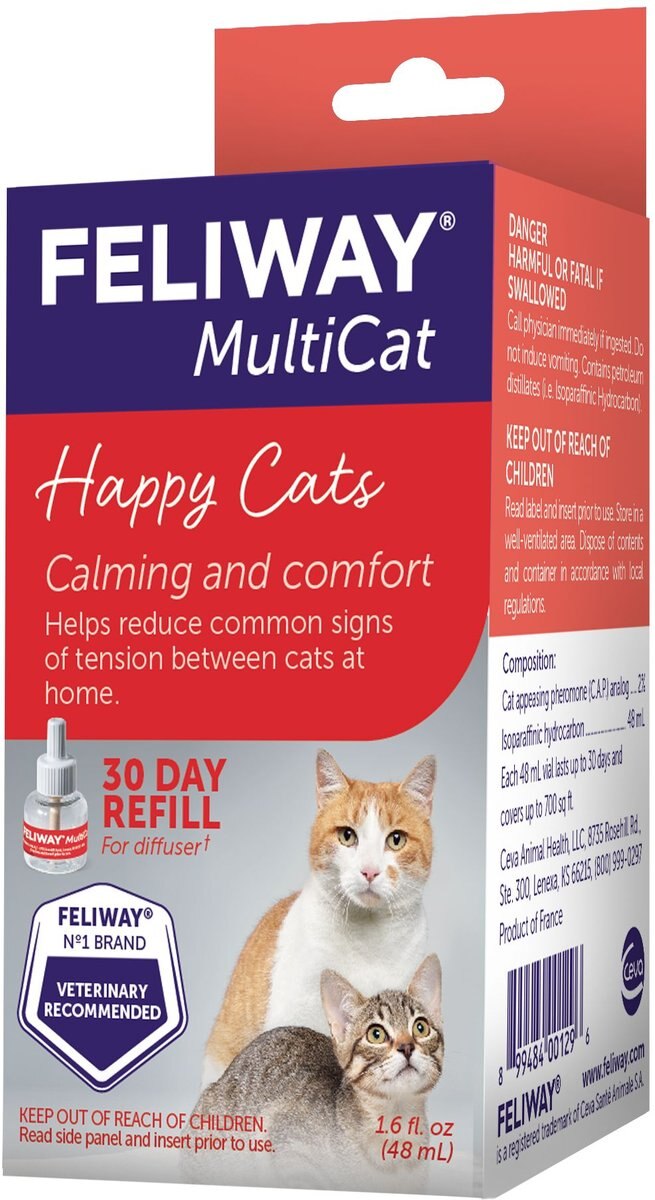 Feliway MultiCat Calming Diffuser Refill for Cats， 30 day