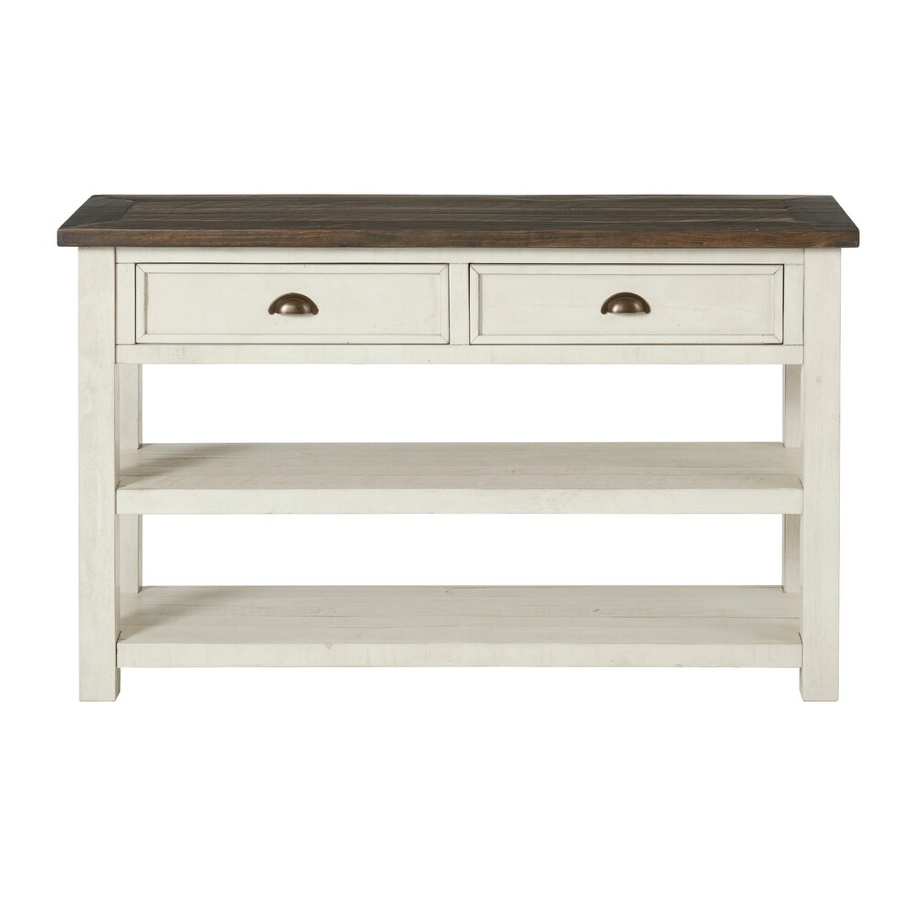 The Gray Barn Downington Solid Wood 2 drawer Sofa Console Table