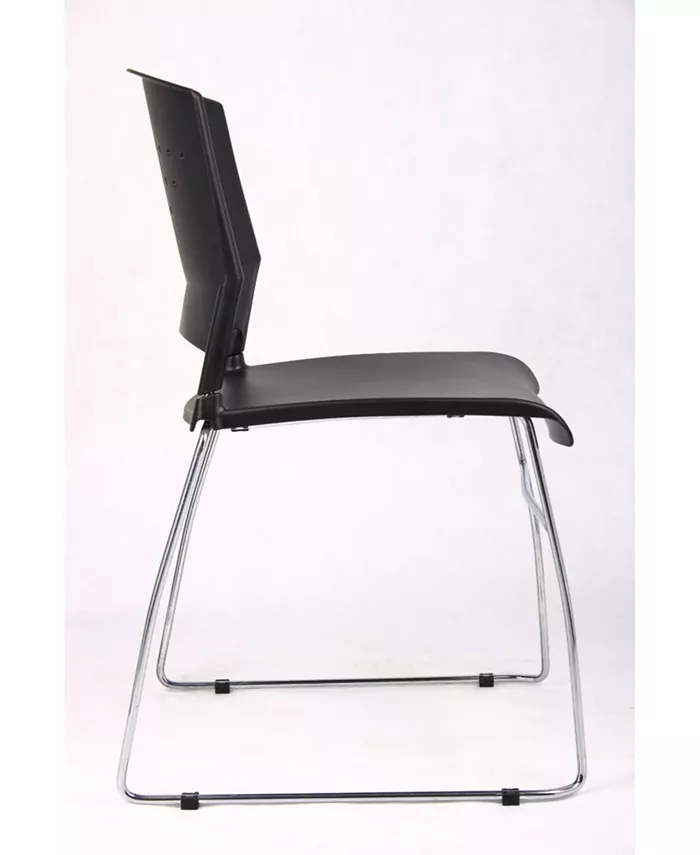 Boss Office Products Stack Chair With Chrome Frame