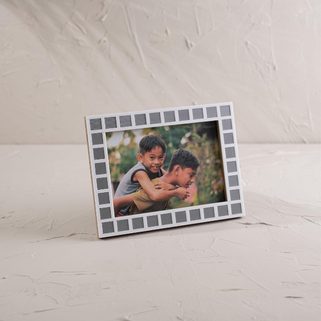 Tiled 5x7 Photo Frame Gray Acrylic Mdf amp Glass Foreside Home amp Garden