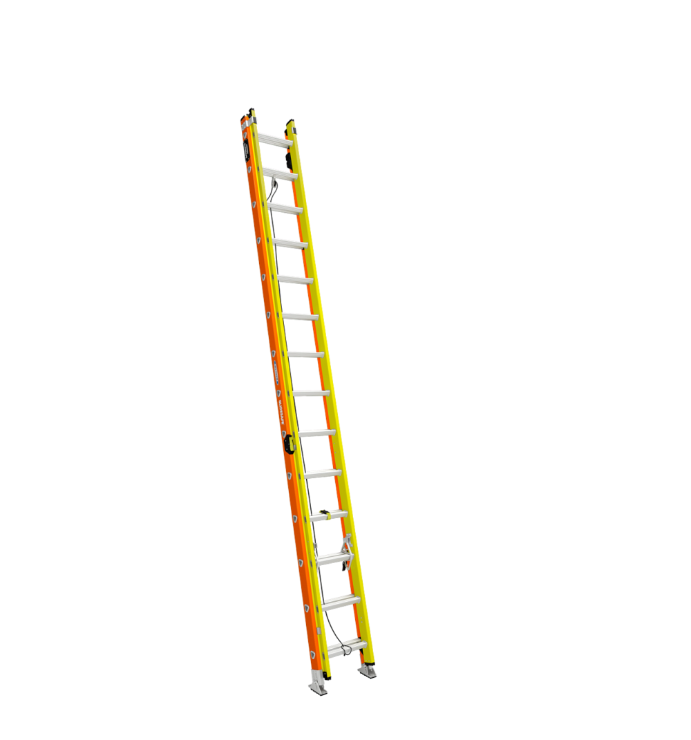 Werner Glidesafe Extension Ladder Fiberglass Tri Rung Type IA 28'