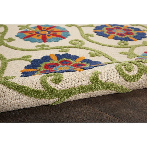 Nourison Aloha Contemporary Floral Outdoor Area Rug