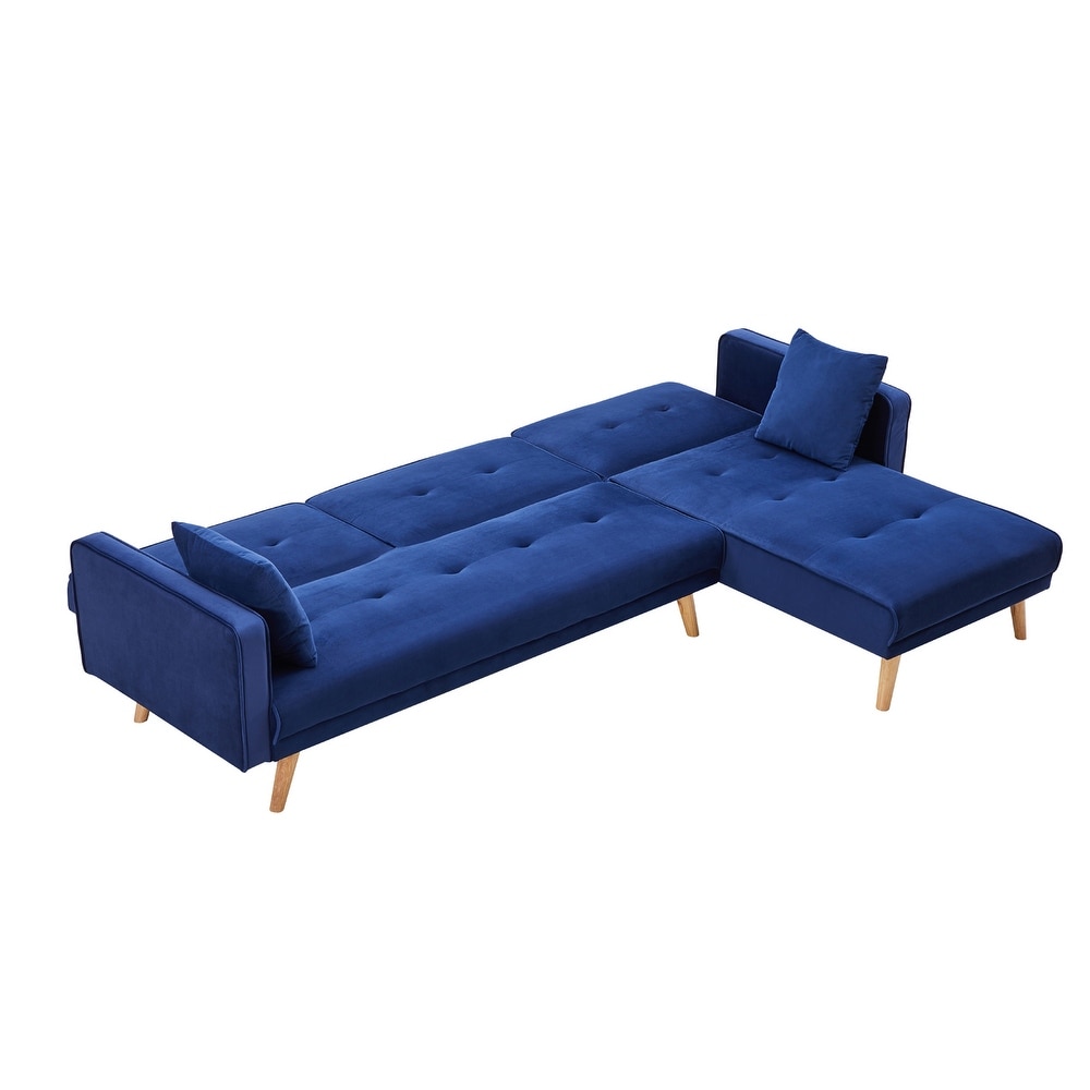 Sofa Bed  Convertible Sleeper Couch with Pillows L shaped Sectional Sofa Bed with Chaise