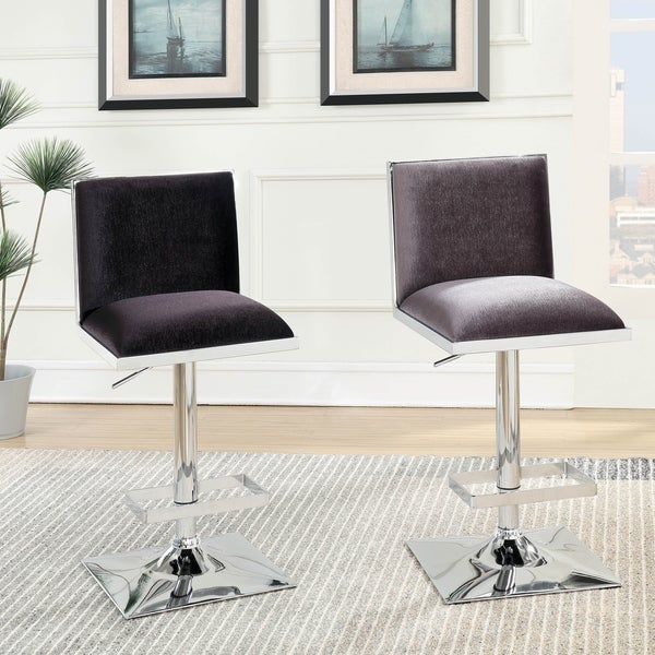 Furniture of America Hevi Contemporary Velvet Fabric Padded Barstool