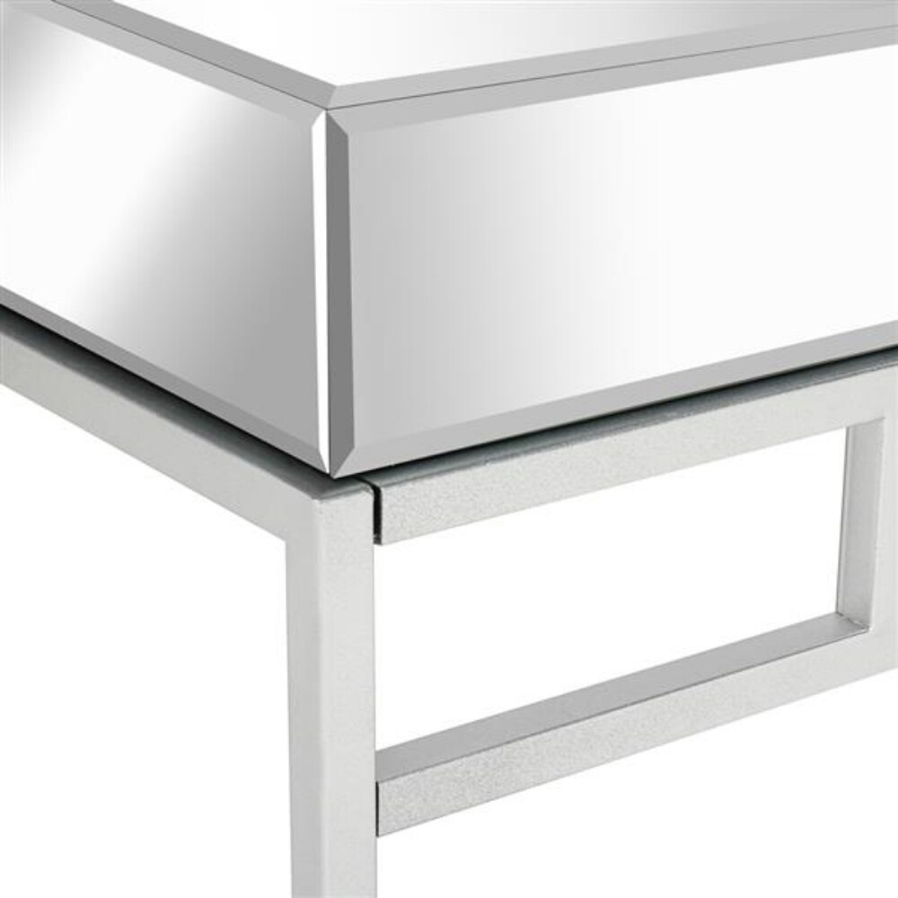 One Drawer Modern Mirrored Glass   (42.13 x 19.29 x 29.92)\