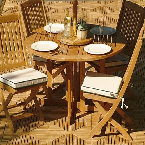 Barbuda Teak Folding 4  x27Dia Round Table   Transitional   Outdoor Dining Tables   by Westminster Teak  Houzz