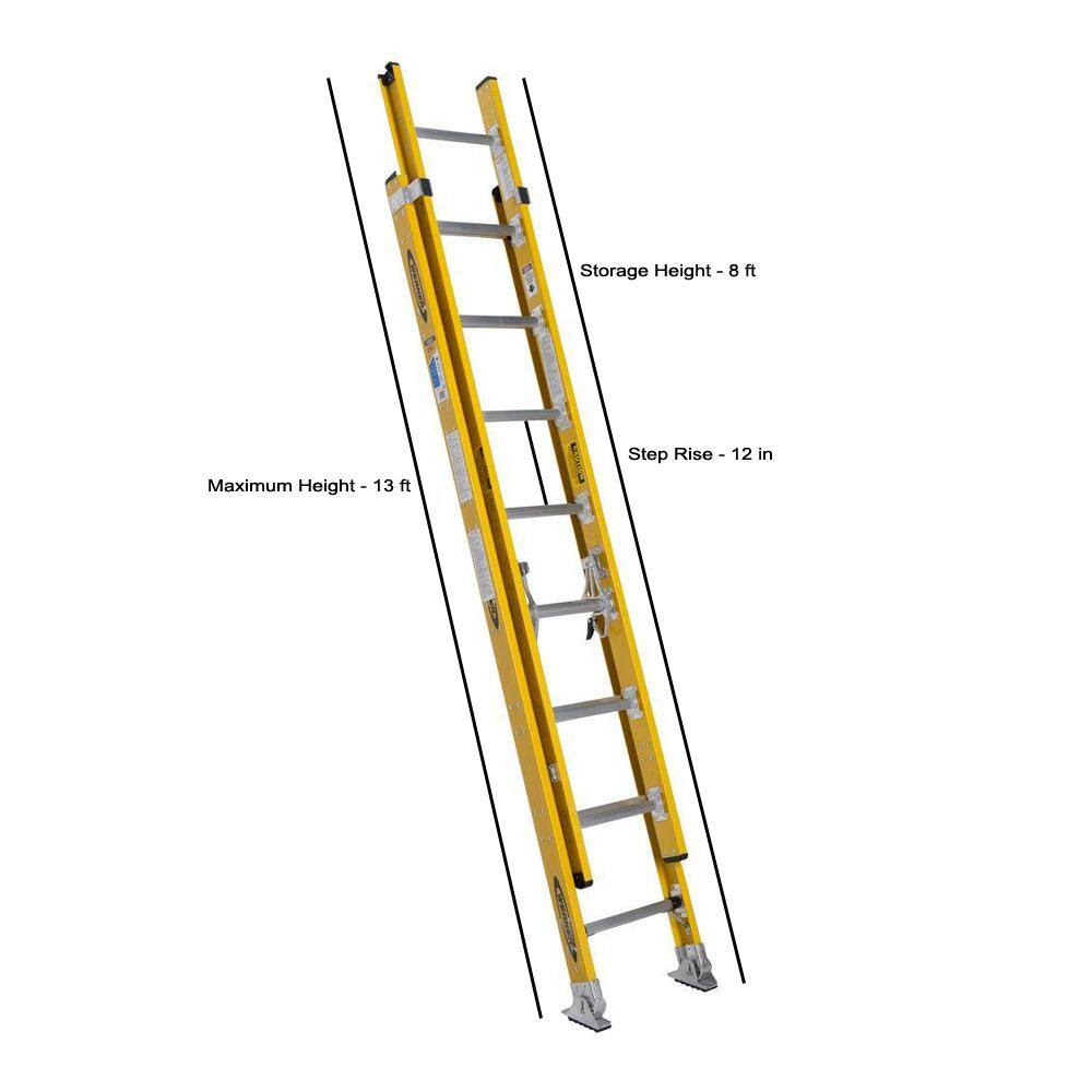 Werner 16 ft. Fiberglass Round Rung Extension Ladder with 375 lb. Load Capacity Type IAA Duty Rating 7116-2