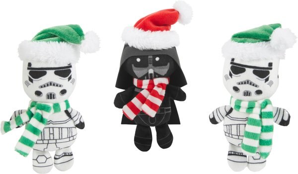 STAR WARS Holiday DARTH VADER and STORMTROOPER Plush Cat Toy， 3 count