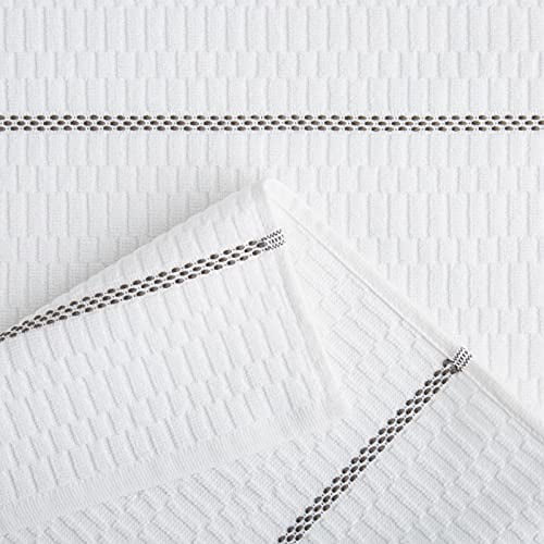 Clorox Antimicrobial Kitchen Towel Set， White/Grey， 2 Piece