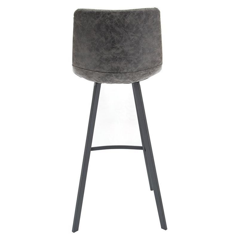 LeisureMod Elland Modern Upholstered Leather Bar Stool