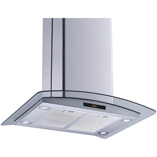 Winflo 30-in 475 CFM Convertible Stainless Steel Island Range Hood with Touch Control