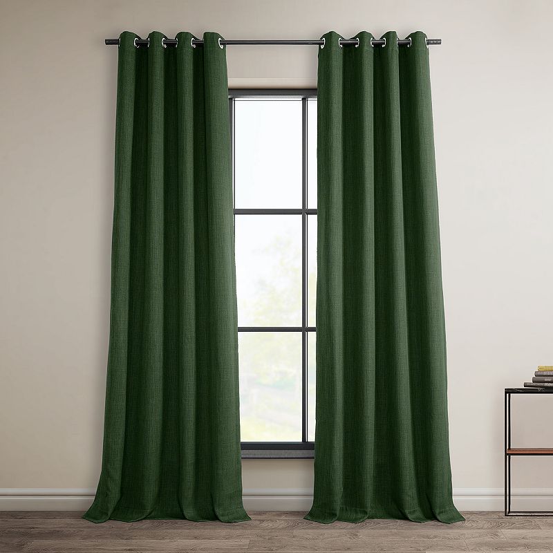 EFF Faux Linen Grommet Room Darkening Window Curtain