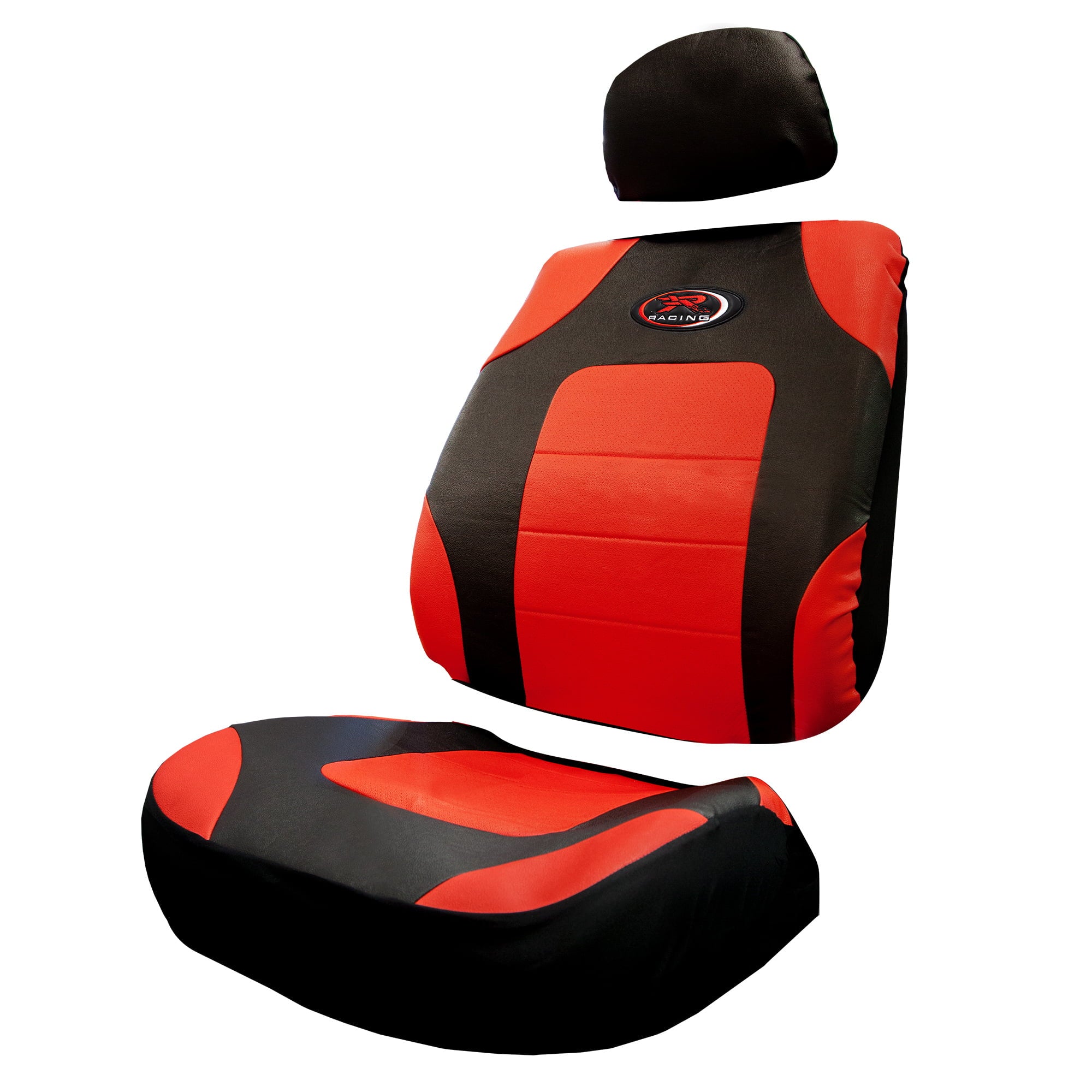 Plasticolor R Racing Universal Fit Automotive Seat Cover， Black and Red， 1 Pack