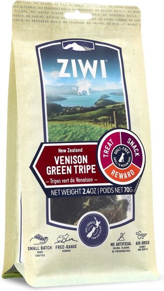 Ziwi Venison Green Tripe Dog Treats， 2.4-oz bag