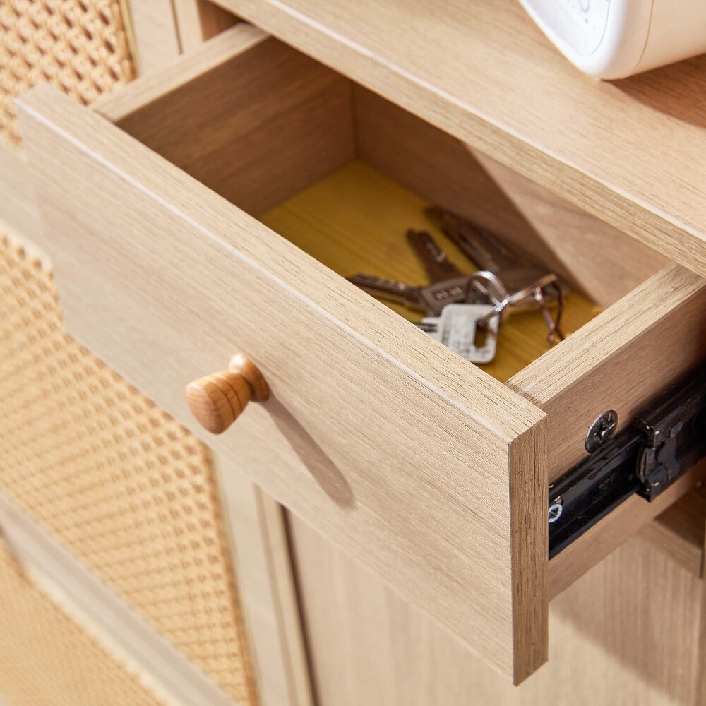 Modern rattan storage cabinet in bedroom porch living room