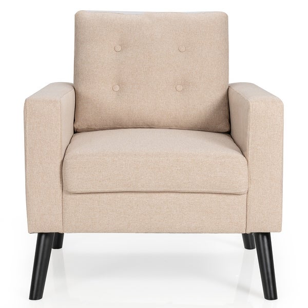 Modern Accent Armchair Upholstered Single Sofa Chair w/ 2-Side Pockets - See Details