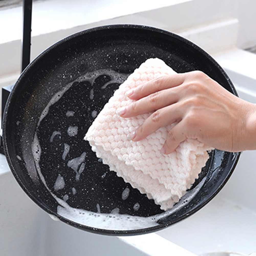 Leaveforme 1/2Pcs Kitchen Strong Water Absorbent Cleaning Dish Cloth Anti-Oil Cars Towel