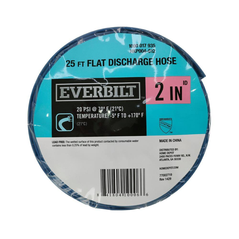 Everbilt 2 in. I.D. x 25 ft. Polyethylene Discharge Hose 1000017935