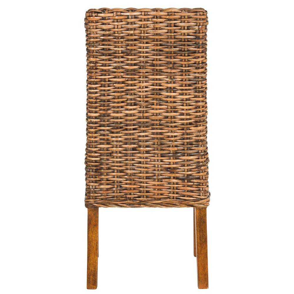 SAFAVIEH Sanibel Dark Brown Wood Side Chair (Set of 2) FOX6504A-SET2