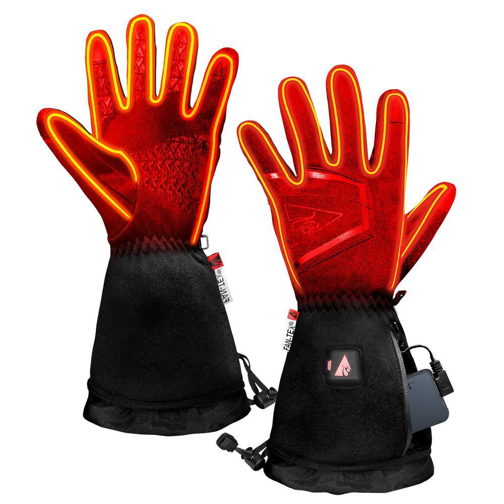 ACTIONHEAT Men's 5-Volt Large Black Battery Heated Featherweight Gloves AH-FWGV-5V-M-L